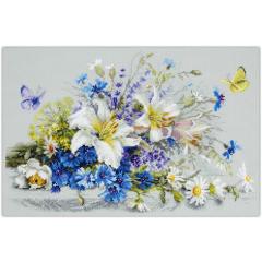 Magic Needle - Stickbild Lilies and Cornflowers
