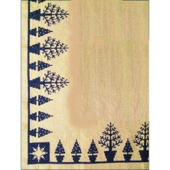 Fremme Stickpackung - Weihnachtsbaumdecke Tannenbäume blau 132x132 cm