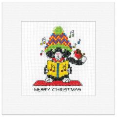 Black Cat Card - Christmas Carol - Heritage Crafts (Stickpackung)