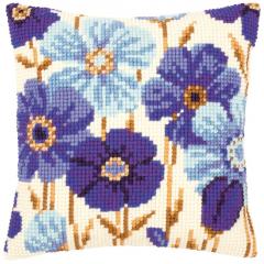 Vervaco Verachtert - Kreuzstichkissen Blaue Anemonen