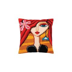 Collection dArt - Kreuzstichkissen Girl with a Turquoise Earring