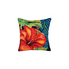Collection dArt - Kreuzstichkissen Hibiscus Flower