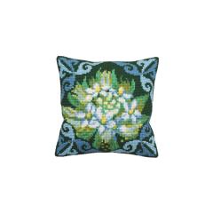 Collection dArt - Kreuzstichkissen Ledum bleu