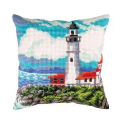 Collection dArt - Kreuzstichkissen Lighthouse on the Shore of the Bay