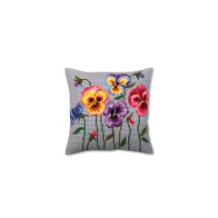 Collection d'Art - Kreuzstichkissen Pansies