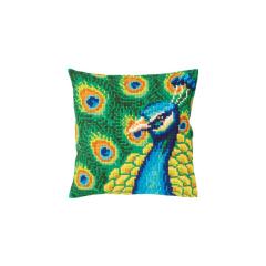 Collection dArt - Kreuzstichkissen Proud peacock