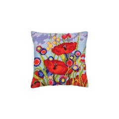 Collection d'Art - Kreuzstichkissen Red Poppies