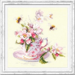 Magic Needle - Stickbild Cup and Apple Blossom