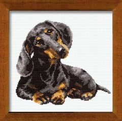 Riolis - Stickbild Badger Dog