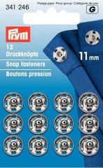 Prym 341246 Annäh-Druckknöpfe silberfarbig, 11 mm (12 Stück)