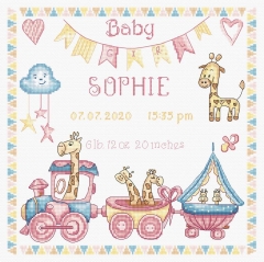 Stickpackung Leti Stitch - Baby Girl Record 26x26 cm