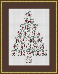 Stickvorlage Happiness Is Heartmade - Christmas Tree Alphabet Holiday Sampler
