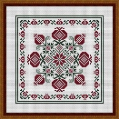 Stickvorlage Happiness Is Heartmade - Pomegranate Square