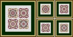 Stickvorlage Happiness Is Heartmade - Mini Framed Red Flowers