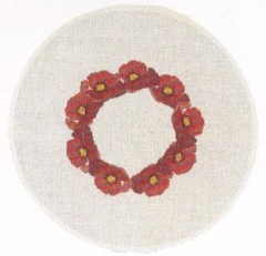 Fremme Stickpackung - Deckchen Mohnblumenkranz Ø 46 cm