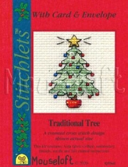 Stickpackung Mouseloft - Traditional Tree mit Passepartoutkarte