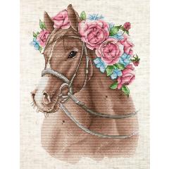 Heritage Crafts Stickpackung - Horse in Flowers - Hobby Jobby
