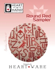 Stickvorlage Heart In Hand Needleart - Round Red Sampler