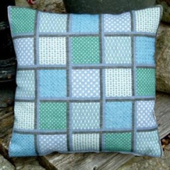 Fremme Stickpackung - Kissen Patchwork blau 34x34 cm