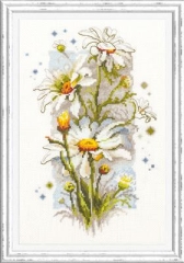 Magic Needle - Stickbild White Daisies
