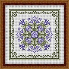 Stickvorlage Happiness Is Heartmade - July Hearts Square With Red Roses