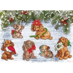 Leti Stitch - Christmas Puppies incl. Embellishments (Stickvorlage)