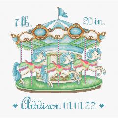 Leti Stitch Stickpackung - Baby Carousel Blue