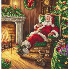 Leti Stitch Stickpackung - Santas Rest by the Chimney 38,5x40 cm