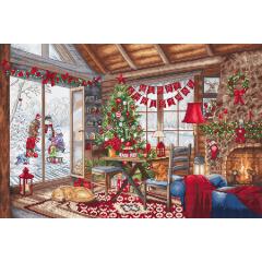 Leti Stitch Stickpackung - Christmas Cabin