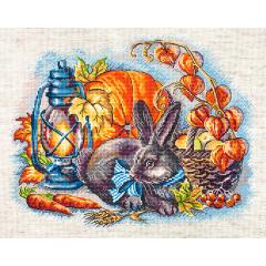 Leti Stitch Stickpackung - Autumn with a rabbit 25x20 cm