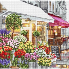 Leti Stitch Stickpackung - Flower Shop 22,2x22,5 cm
