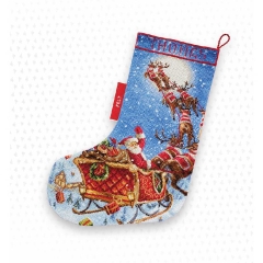 Leti Stitch Stickpackung - The Reindeers on its Way! Stocking 38x25,5 cm