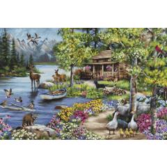 Luca-S Stickpackung - Cabin by the Lake 51x34 cm