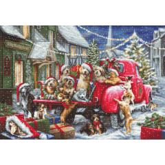 Luca-S Stickpackung - Puppies Christmas 50x35 cm