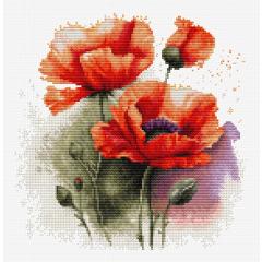 Luca-S Stickpackung - The Poppy Flowers 21x21 cm