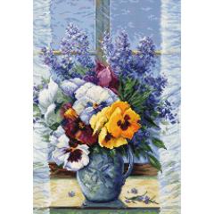 Luca-S Stickpackung - Bouquet with Pansies