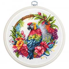 Luca-S Stickpackung - The Tropical Parrot mit Stickring