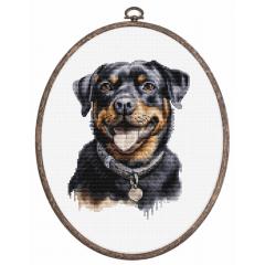 Luca-S Stickpackung - Rottweiler mit Stickring