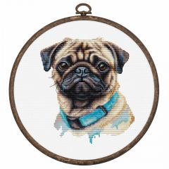 Luca-S Stickpackung - Mops Pug mit Stickring