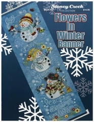 Stickvorlage Stoney Creek Collection - Flowers In Winter Banner