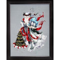Stickvorlage Mirabilia Designs - Winter White Santa w/charm