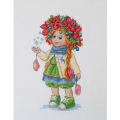 Merejka Stickpackung - Winter Girl 23x14 cm