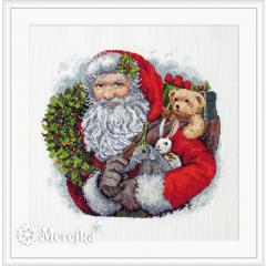 Stickpackung Merejka - Santa with Wreath 20x20 cm