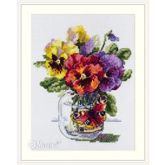 Merejka Stickpackung - Pansies and Butterfly