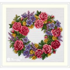 Merejka Stickpackung - Rose Wreath