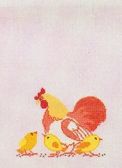 Fremme Stickpackung - Läufer Huhn mit Küken 24x88 cm