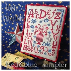 Stickvorlage Romy's Creations - Red & Blue Sampler