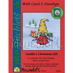 Stickpackung Mouseloft - Gnellies Christmas Gift Ø 6,4 cm mit Passepartoutkarte
