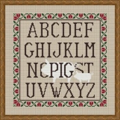 Stickvorlage Happiness Is Heartmade - LMNO Pig - Piggie Alphabet