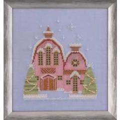 Stickvorlage Nora Corbett - Little Snowy Pink Cottage (Snow Globe Village Series)